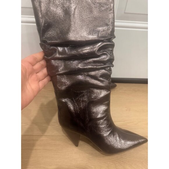 Inc International Concepts Womens Pewter Metallic Slouchy Pointed Toe Knee-High - Picture 2 of 7